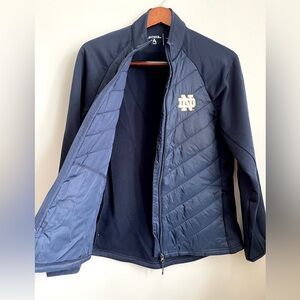 Size L Notre Dame Antigua Women's Navy Zip-up Jacket